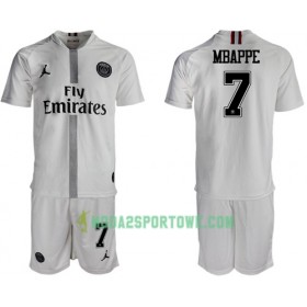 Koszulka Paris Saint-Germain Mbappe 7 Jodan Biały Dziecięcy Trzeci Stroje Piłkarskie 2018/19 Krótki Rękaw